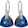Diamond Sky Jewelry Sidabriniai auskarai moterims DiamondSky „Evening Shine (Bermuda Mėlyna)" su Swarovski kristalais