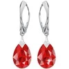 Diamond Sky Jewelry Sidabriniai auskarai moterims DiamondSky „Moon Shine (Light Siam)" su Swarovski kristalais
