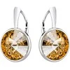 Diamond Sky Jewelry Sidabriniai auskarai moterims DiamondSky „Clarice (Golden Shadow)" su Swarovski kristalais