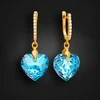 Diamond Sky Jewelry Sidabriniai auskarai moterims DiamondSky „Romantic Heart III (Aquamarine Shimmer)“ su Swarovski kristalais