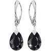 Diamond Sky Jewelry Sidabriniai auskarai moterims DiamondSky „Moon Shine (Jet)" su Swarovski kristalais