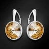 Diamond Sky Jewelry Sidabriniai auskarai moterims DiamondSky „Clarice (Golden Shadow)" su Swarovski kristalais