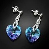 Diamond Sky Jewelry Sidabriniai auskarai moterims DiamondSky „Romantic Heart II (Vitrail Light)“ su Swarovski kristalais