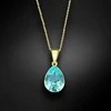 Diamond Sky Jewelry Sidabrinis kaklo papuošalas moterims Diamond Sky "Crystal Drop (Aqua Bohemica)" su Preciosa kristalais