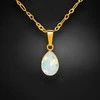 Diamond Sky Jewelry Sidabrinis kaklo papuošalas moterims DiamondSky „Crystal Drop (Baltas Opal)“ su Swarovski kristalais