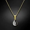 Diamond Sky Jewelry Sidabrinis kaklo papuošalas moterims Diamond Sky "Crystal Drop (Jet Hematite)" su Preciosa kristalais