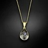 Diamond Sky Jewelry Sidabrinis kaklo papuošalas moterims Diamond Sky "Crystal Drop (Juodas Diamond)" su Preciosa kristalais