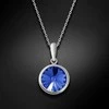 Diamond Sky Jewelry Sidabrinis kaklo papuošalas moterims DiamondSky „Clarice (Sapphire)“ su Swarovski kristalais