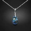 Diamond Sky Jewelry Sidabrinis kaklo papuošalas moterims DiamondSky „Baroque (Aquamarine Mėlyna AB)“ su Swarovski kristalais
