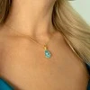 Diamond Sky Jewelry Sidabrinis kaklo papuošalas moterims Diamond Sky "Crystal Drop (Aqua Bohemica)" su Preciosa kristalais