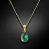 Diamond Sky Jewelry Sidabrinis kaklo papuošalas moterims Diamond Sky "Crystal Drop (Emerald)" su Preciosa kristalais