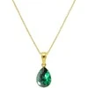 Diamond Sky Jewelry Sidabrinis kaklo papuošalas moterims Diamond Sky "Crystal Drop (Emerald)" su Preciosa kristalais