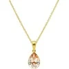 Diamond Sky Jewelry Sidabrinis kaklo papuošalas moterims Diamond Sky "Crystal Drop (Honey)" su Preciosa kristalais