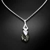Diamond Sky Jewelry Sidabrinis kaklo papuošalas moterims DiamondSky „Baroque II (Juodas Diamond Light Chrome)“ su Swarovski kristalais