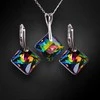 Diamond Sky Jewelry Sidabrinis papuošalų rinkinys moterims DiamondSky „Shimmer (Vitrail Medium)“ su Swarovski kristalais