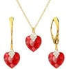 Diamond Sky Jewelry Sidabrinis papuošalų rinkinys moterims DiamondSky „Cute Valentine (Light Siam)“ su Swarovski kristalais