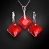 Diamond Sky Jewelry Sidabrinis papuošalų rinkinys moterims DiamondSky „Shimmer (Light Siam)“ su Swarovski kristalais