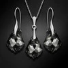 Diamond Sky Jewelry Sidabrinis papuošalų rinkinys moterims DiamondSky „Baroque IV (Sidabrinis Night)“ su Swarovski kristalais