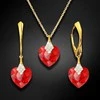 Diamond Sky Jewelry Sidabrinis papuošalų rinkinys moterims DiamondSky „Cute Valentine (Light Siam)“ su Swarovski kristalais