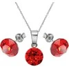 Diamond Sky Jewelry Sidabrinis papuošalų rinkinys moterims DiamondSky „Classic (Light Siam)“ su Swarovski kristalais