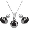 Diamond Sky Jewelry Sidabrinis papuošalų rinkinys moterims DiamondSky „Classic (Jet Hematite)“ su Swarovski kristalais