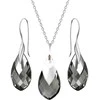 Diamond Sky Jewelry Sidabrinis papuošalų rinkinys moterims DiamondSky „Baroque II (Juodas Diamond Light Chrome)“ su Swarovski kristalais
