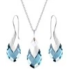 Diamond Sky Jewelry Sidabrinis papuošalų rinkinys moterims DiamondSky „Baroque II (Aquamarine Light Chrome)“ su Swarovski kristalais