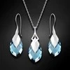 Diamond Sky Jewelry Sidabrinis papuošalų rinkinys moterims DiamondSky „Baroque II (Aquamarine Light Chrome)“ su Swarovski kristalais