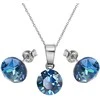 Diamond Sky Jewelry Sidabrinis papuošalų rinkinys moterims DiamondSky „Classic (Bermuda Mėlyna)“ su Swarovski kristalais
