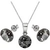 Diamond Sky Jewelry Sidabrinis papuošalų rinkinys moterims DiamondSky „Classic (Sidabrinis Night)“ su Swarovski kristalais