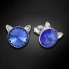 Diamond Sky Jewelry Vaikiški sidabriniai auskarai moterims DiamondSky „Katė (Sapphire)" su Swarovski kristalais