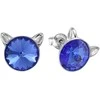 Diamond Sky Jewelry Vaikiški sidabriniai auskarai moterims DiamondSky „Katė (Sapphire)" su Swarovski kristalais