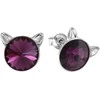 Diamond Sky Jewelry Vaikiški sidabriniai auskarai moterims DiamondSky „Katė (Amethyst)" su Swarovski kristalais