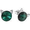 Diamond Sky Jewelry Vaikiški sidabriniai auskarai moterims DiamondSky „Katė (Emerald)" su Swarovski kristalais