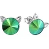 Diamond Sky Jewelry Vaikiški sidabriniai auskarai moterims DiamondSky „Katė (Scarabaeus Žalias)" su Swarovski kristalais