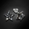 Diamond Sky Jewelry Vaikiški sidabriniai auskarai moterims DiamondSky „Žvaigždutė (Sidabrinis Night)" su Swarovski kristalais