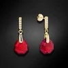 Spark Sidabriniai auskarai moterims DiamondSky „Calathea (Scarlet)“ su Swarovski kristalais