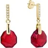 Spark Sidabriniai auskarai moterims DiamondSky „Calathea (Scarlet)“ su Swarovski kristalais