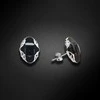Spark Sidabriniai auskarai moterims DiamondSky „Delia (Graphite Lite Chrome)“ su Swarovski kristalais