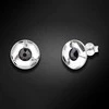 Spark Sidabriniai auskarai moterims DiamondSky „Astra (Hematite)“ su Swarovski kristalais