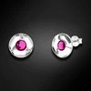 Spark Sidabriniai auskarai moterims DiamondSky „Astra (Fuchsia)“ su Swarovski kristalais