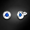 Spark Sidabriniai auskarai moterims DiamondSky „Astra (Capri Mėlyna)“ su Swarovski kristalais
