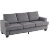 HOMCOM 3 vietų sofa, svetainės sofa 3 asmenims, audinio danga, plieno rėmas, minkšta sofa, pilka