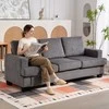 HOMCOM 3 vietų sofa, svetainės sofa 3 asmenims, audinio danga, plieno rėmas, minkšta sofa, pilka