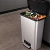 Curver 50L Talpos Inox Spalvos Pedalinė Šiukšlių Dėžė Compatta