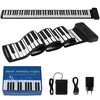 88 klavišų sulankstomas pianinas Juodas