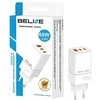 Beline įkroviklis 2x USB-C + 1x USB 65W baltos spalvos (tik antgalis) PD 3.0 + QC 3.0 BLN3CW65 GaN