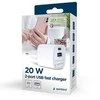 Gembird greitasis įkroviklis | TA-UC-PDQC20-W-01 | USB A+C