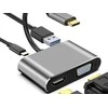 Adapteris USB-C į HDMI 4K VGA USB 3.0