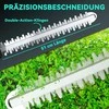 „Outsunny“ elektrinės gyvatvorių žirklės, akumuliatorinis elektrinis gyvatvorių pjūklas su 51 cm pjovimo ilgiu, variklis, akumuliatorius, mėlynos